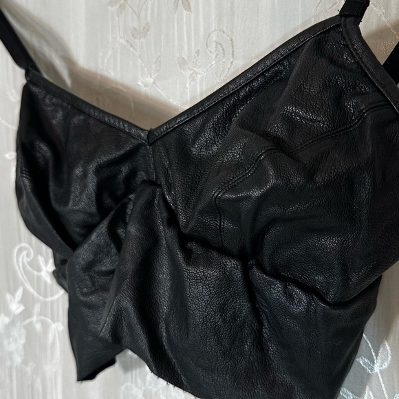 Commando Faux Leather Bralette Top Revolve  – Black – Size Small - Picture 2 of 11